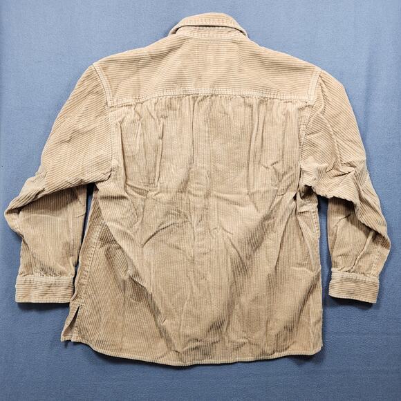 Vintage Common Man Dale Waters Corduroy Shirt Shacket Large Tan Wide Wale Woods - Picture 10 of 12
